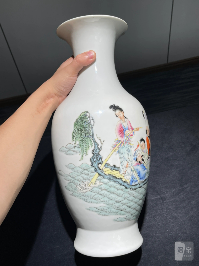 民国 粉彩八仙纹观音瓶 - 图5